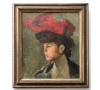 Dívka v červenem klobouku-vystaveno Pražský Hrad