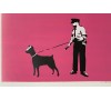 GUARD WITH DOG, PINK